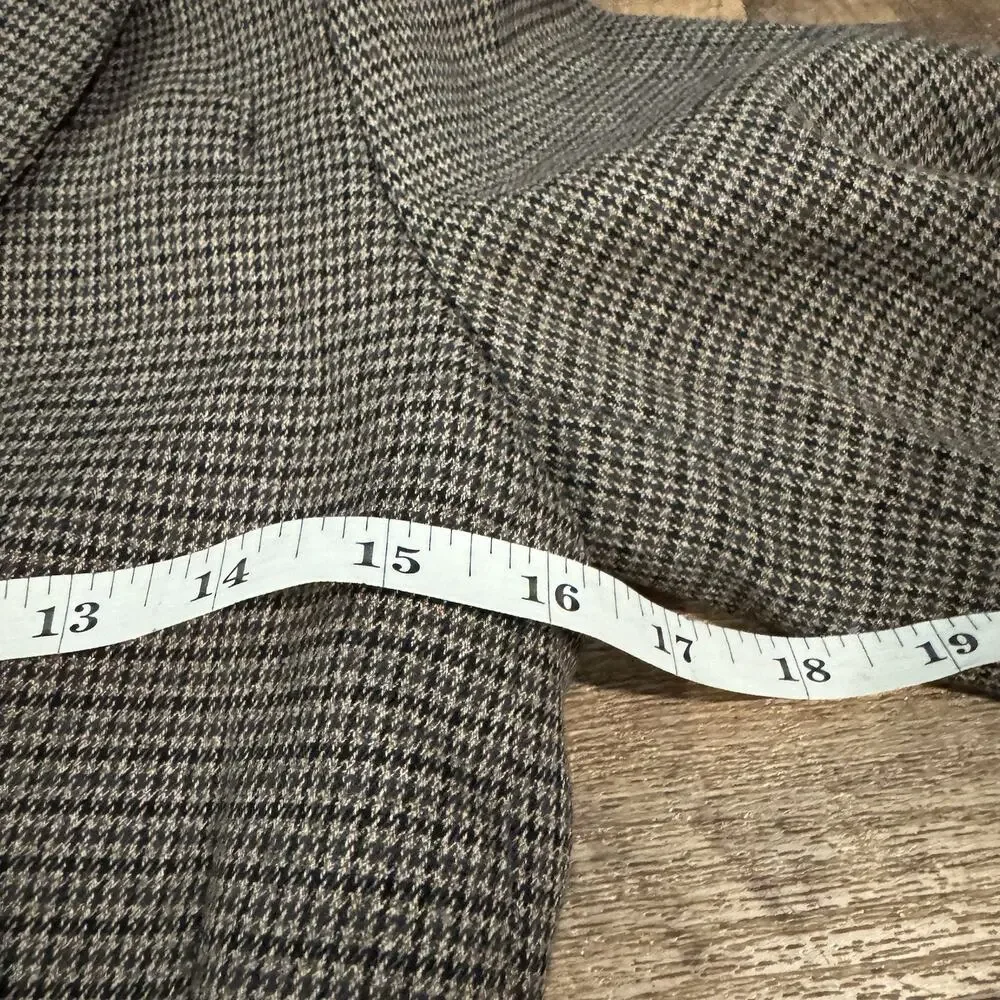 H&M Fitted Notched Lapel Houndstooth Suit Jacket Blazer 10 Academia Career